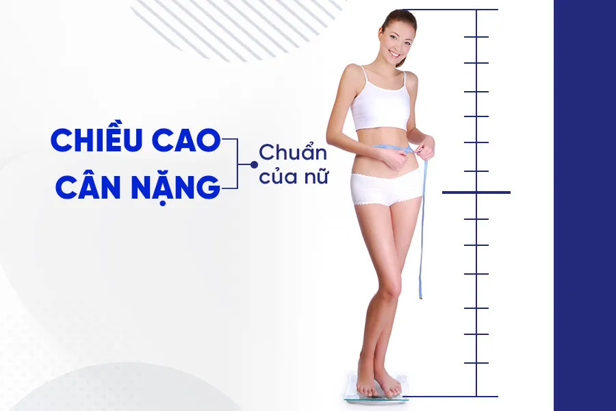 Chiều cao cân nặng chuẩn của nữ chi tiết